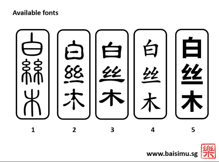 Customized Chinese name stamp