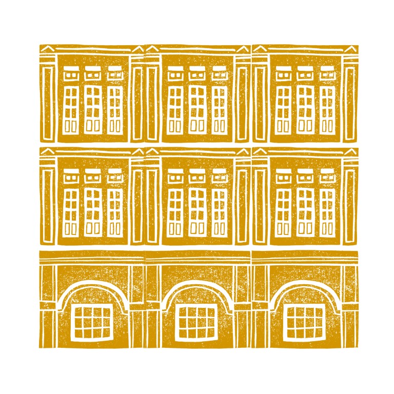 PNG Digital files - Singapore Building stamped images modular style