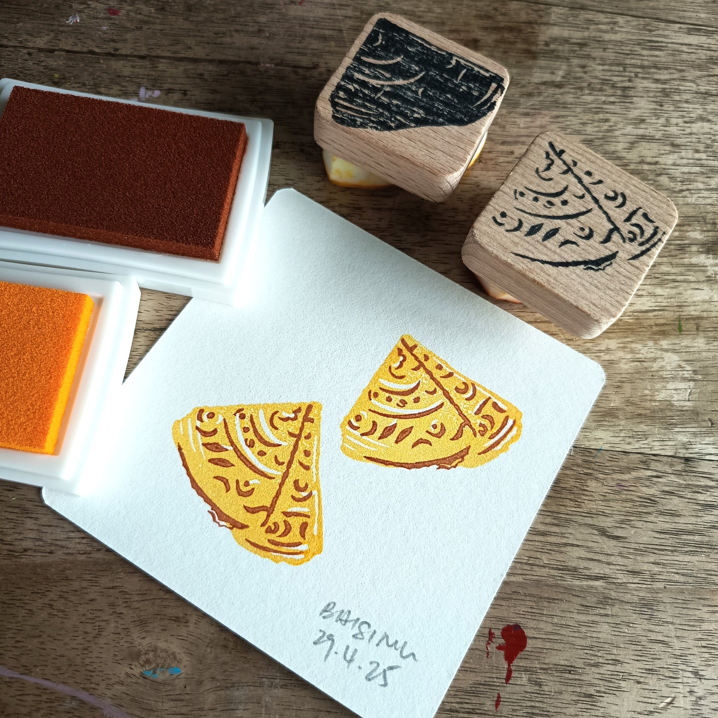Singapore Food Stamps with Ink Pads
