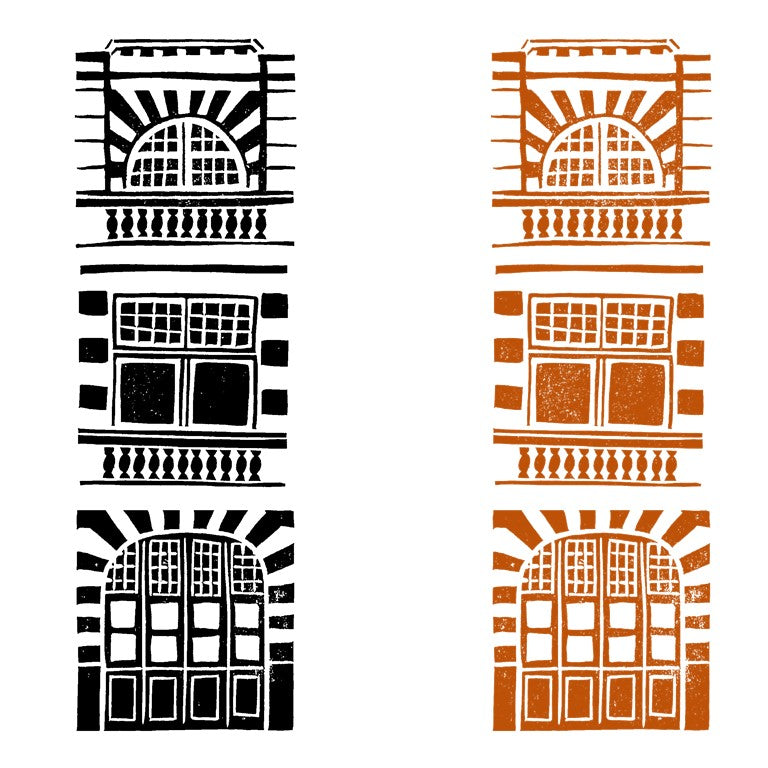 PNG Digital files - Singapore Building stamped images modular style