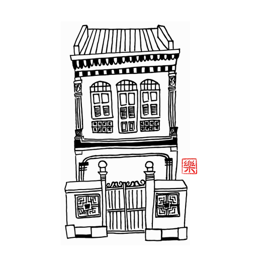 Vector PDF Printable art - Singapore Old Shop House