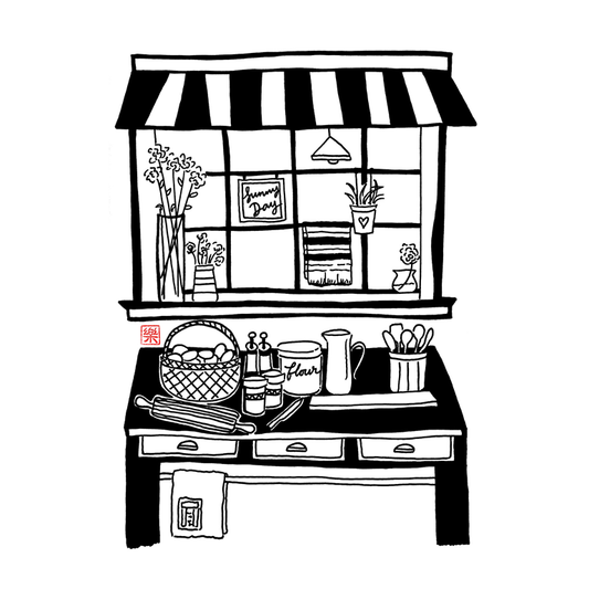 Vector PDF Printable art - Kitchen on a Sunny Day